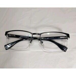 Converse A230 Black Semi-Rimless Eyeglasses Frame w Flexhinge and Case 55-17-140